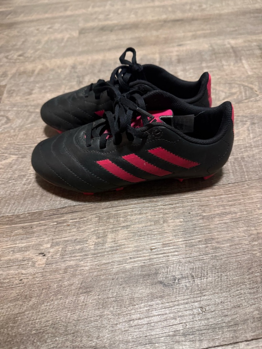 adidas Black and Pink Youth Soccer Cleats